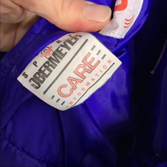 SOLD Vtg Obermeyer Womens One Piece Snow Ski Suit Purple Blue Neon Retro Size 10 - Picture 11 of 12